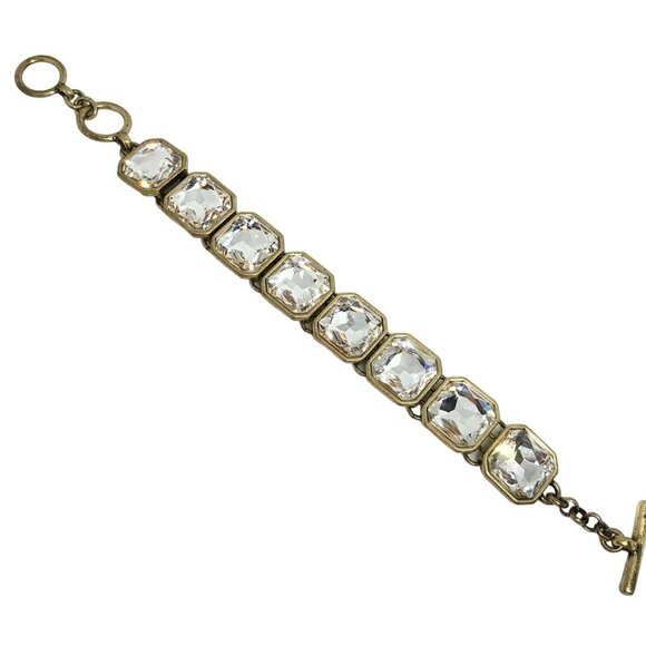 Crystal Gemstone Gold-Tone Bracelet With Toggle Clasp & Pouch Chloe + Isabel - Picture 1 of 11
